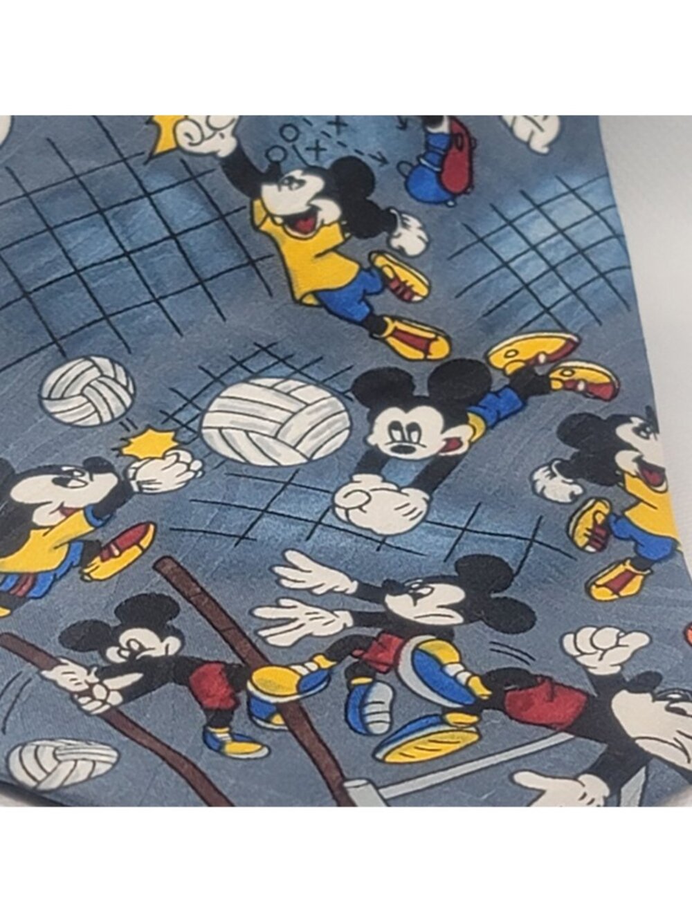 Disney Mickey Mouse sports ball Themed Tie By Balancine Inc Blue Polyester - Picture 3 of 6